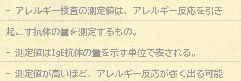 アレルギー検査の測定値とは？の要点まとめ