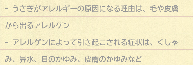 うさぎがアレルギーの原因になる理由とは？の要点まとめ