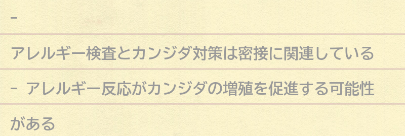 アレルギー検査とカンジダ対策の重要性の要点まとめ