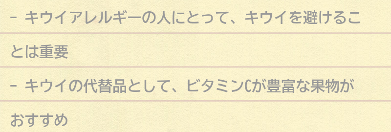 キウイの代替品としておすすめの果物は？の要点まとめ