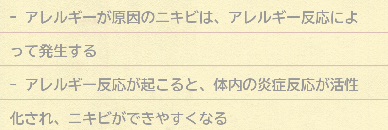 アレルギーとニキビの関係性とは？の要点まとめ