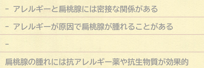 アレルギーと扁桃腺の症状と治療法についての要点まとめ