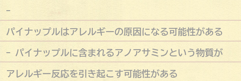 パイナップルがアレルギーの原因になる可能性とは？の要点まとめ